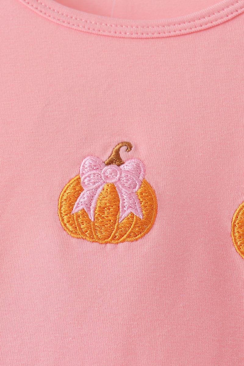 Pumpkin embroidery pants set