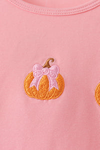 Pumpkin embroidery pants set
