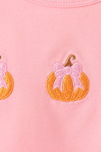 Pumpkin embroidery skorts set