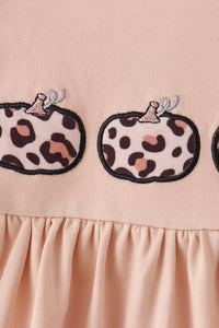 Leopard pumpkin applique bloomer set