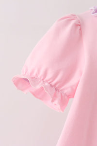 Goose embroidery ruffle pants set