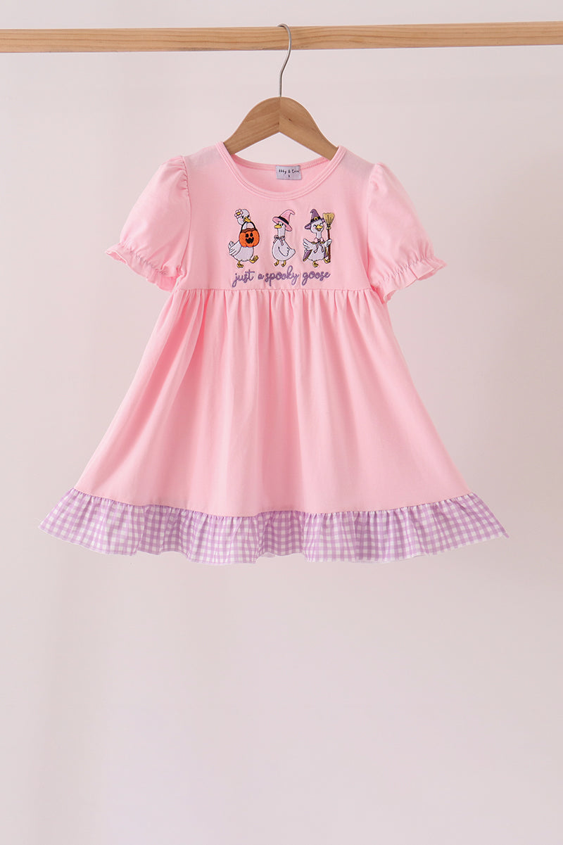 Goose embroidery ruffle dress