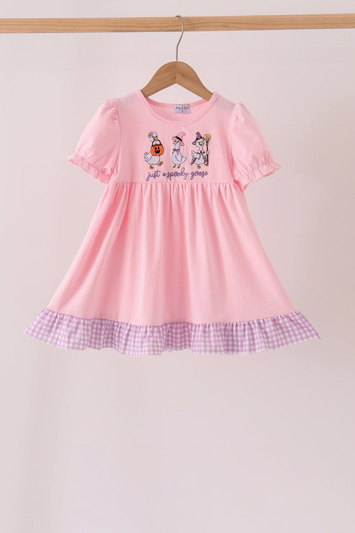 Goose embroidery ruffle dress