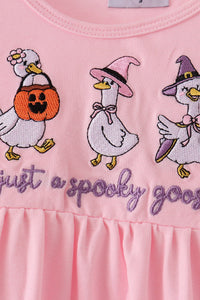 Goose embroidery ruffle dress