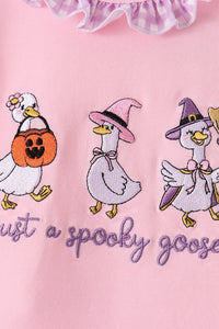 Goose embroidery ruffle bloomer set