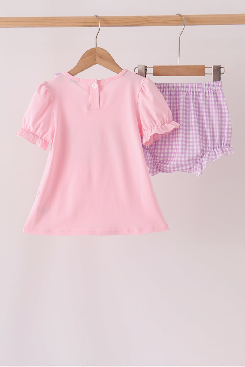 Goose embroidery ruffle bloomer set
