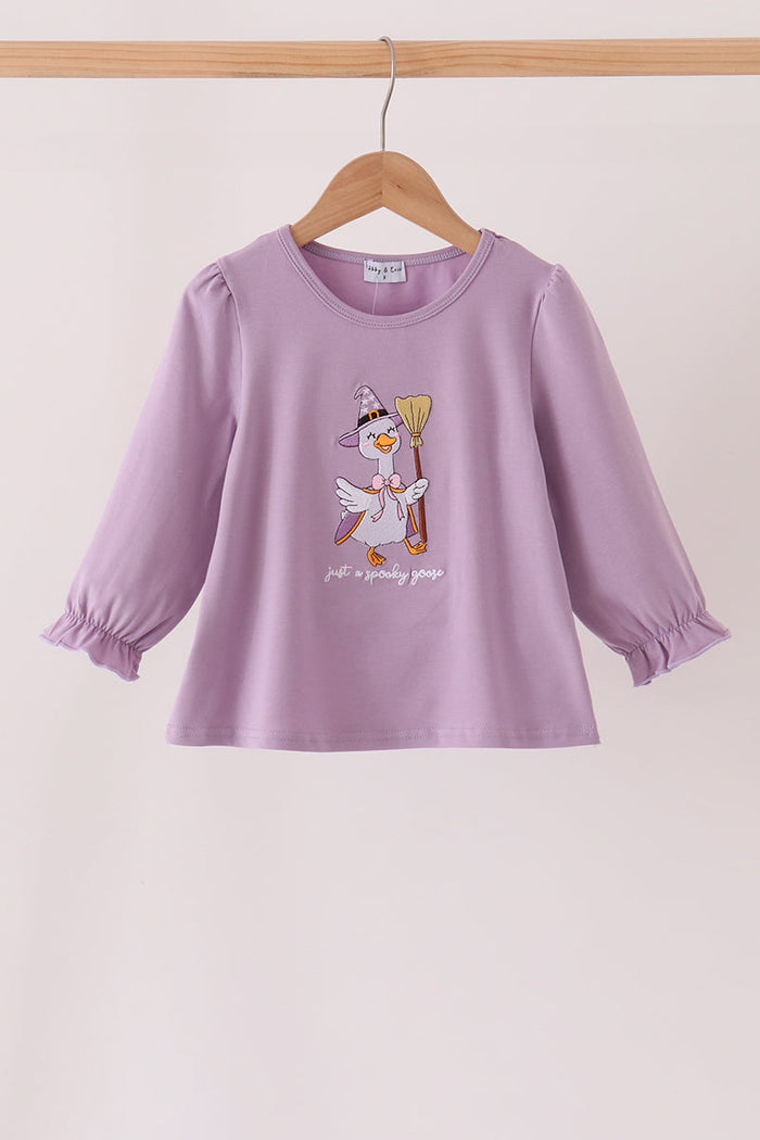 Goose embroidery top