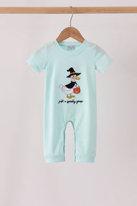 Goose embroidery romper
