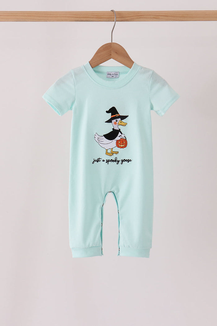 Goose embroidery romper