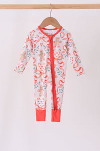 Gingerbread bamboo zipper romper
