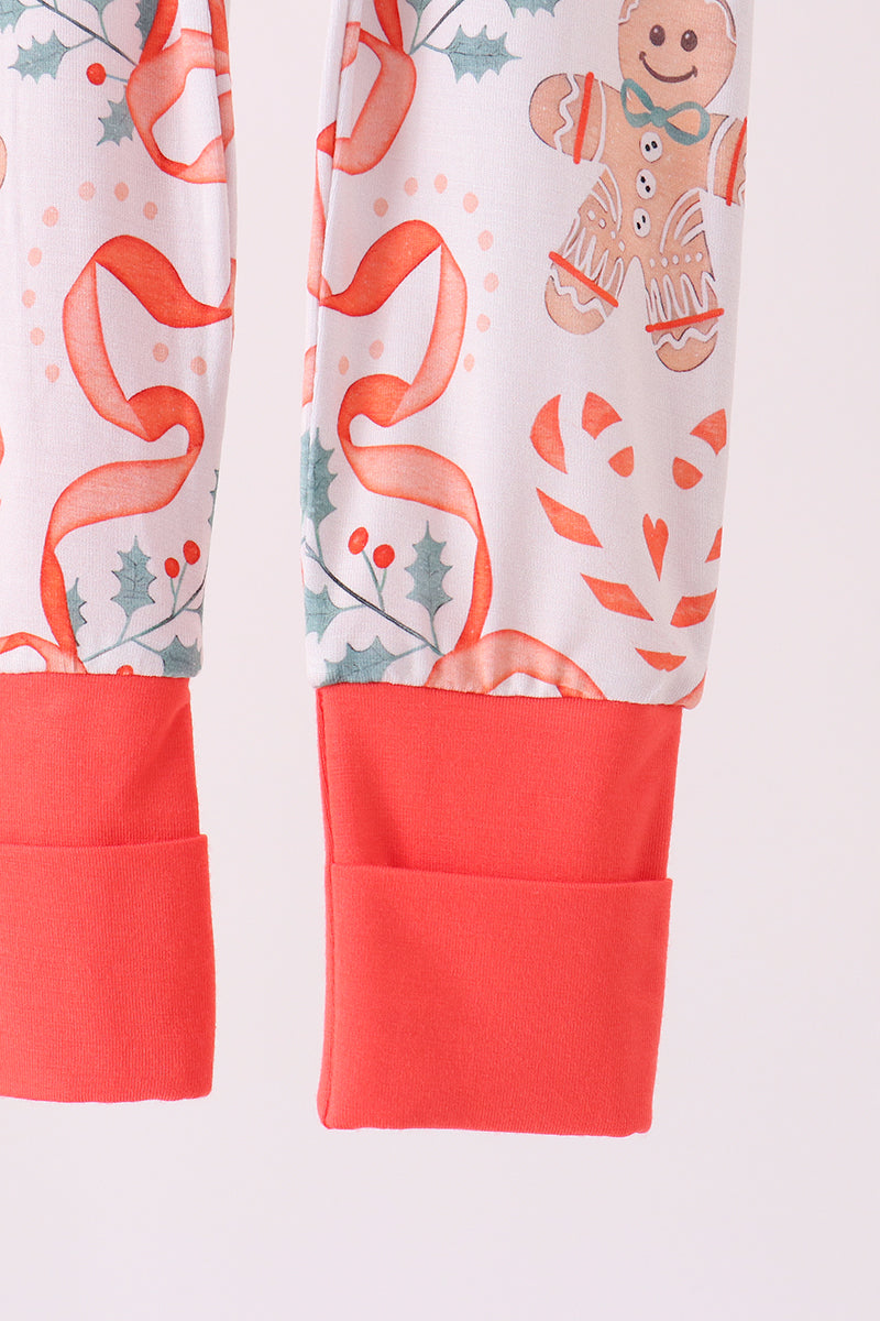 Gingerbread bamboo zipper romper