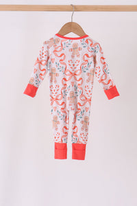 Gingerbread bamboo zipper romper