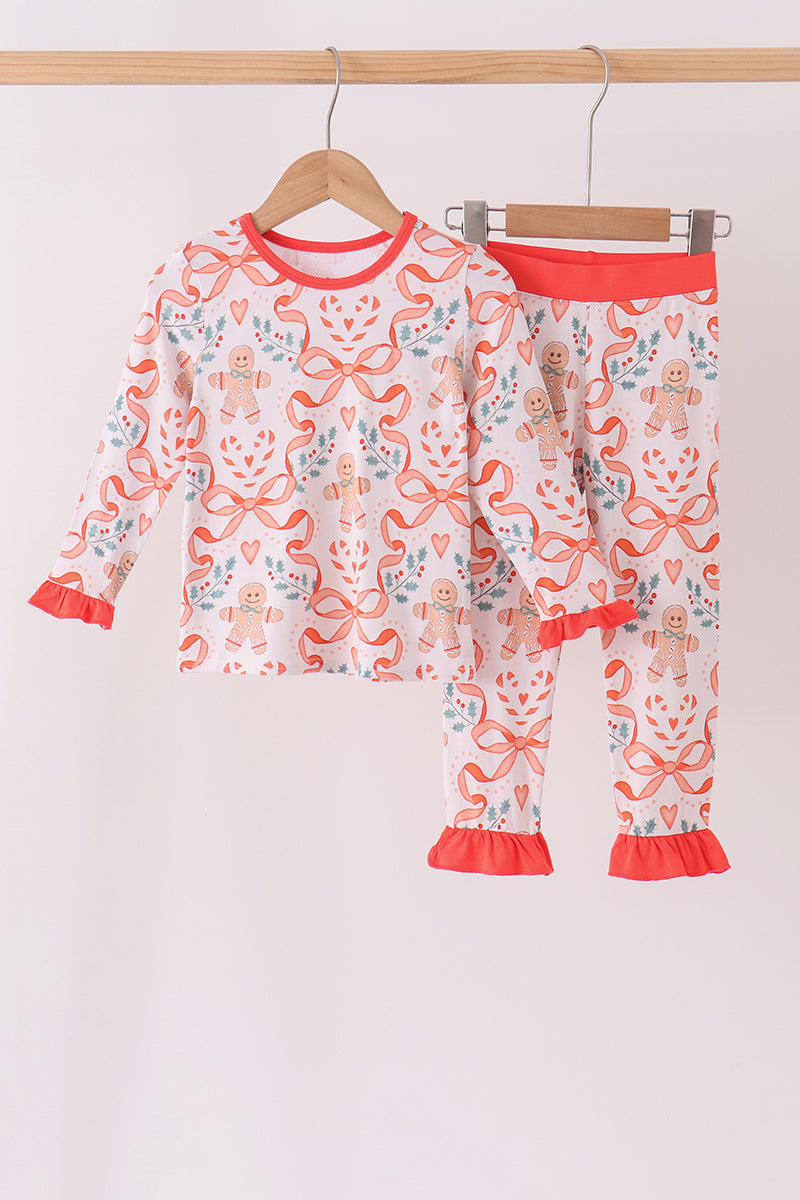 Gingerbread bamboo ruffle pants set