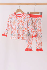 Gingerbread bamboo ruffle pants set