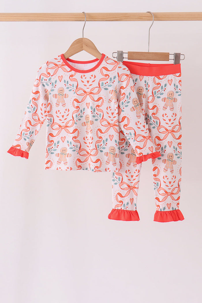Gingerbread bamboo ruffle pants set
