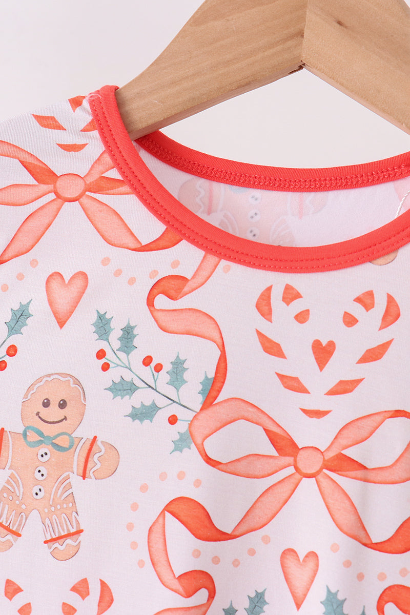 Gingerbread bamboo ruffle pants set