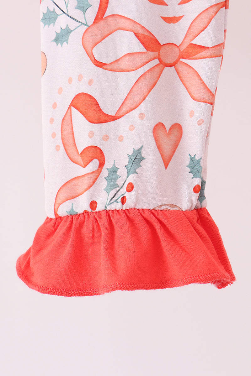 Gingerbread bamboo ruffle pants set