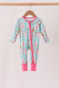 Christmas tree bamboo zipper romper