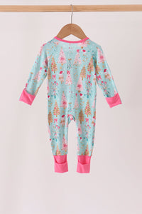 Christmas tree bamboo zipper romper