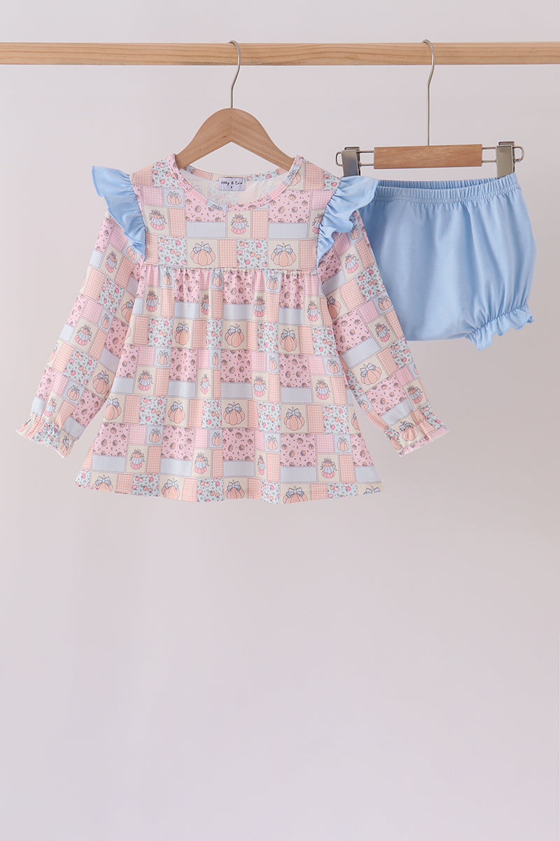 Pumpkin ruffle bloomer set