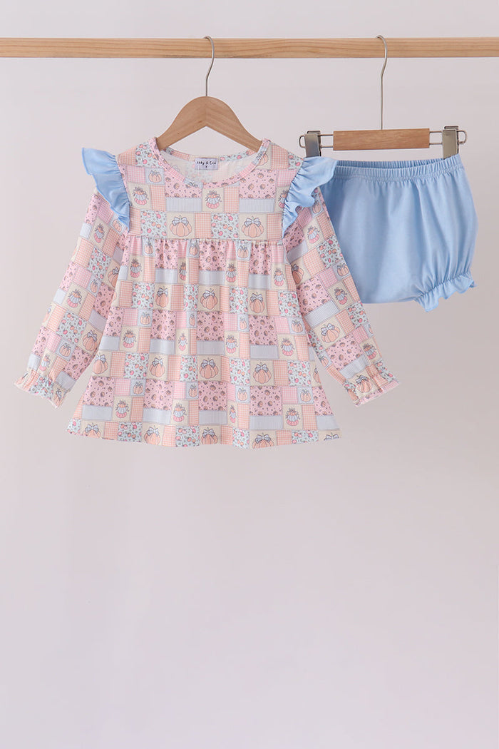 Pumpkin ruffle bloomer set