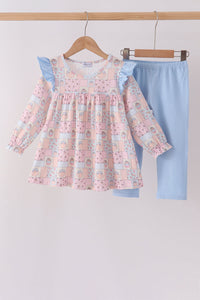 Pumpkin ruffle pants set