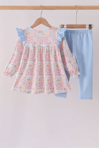 Pumpkin ruffle pants set