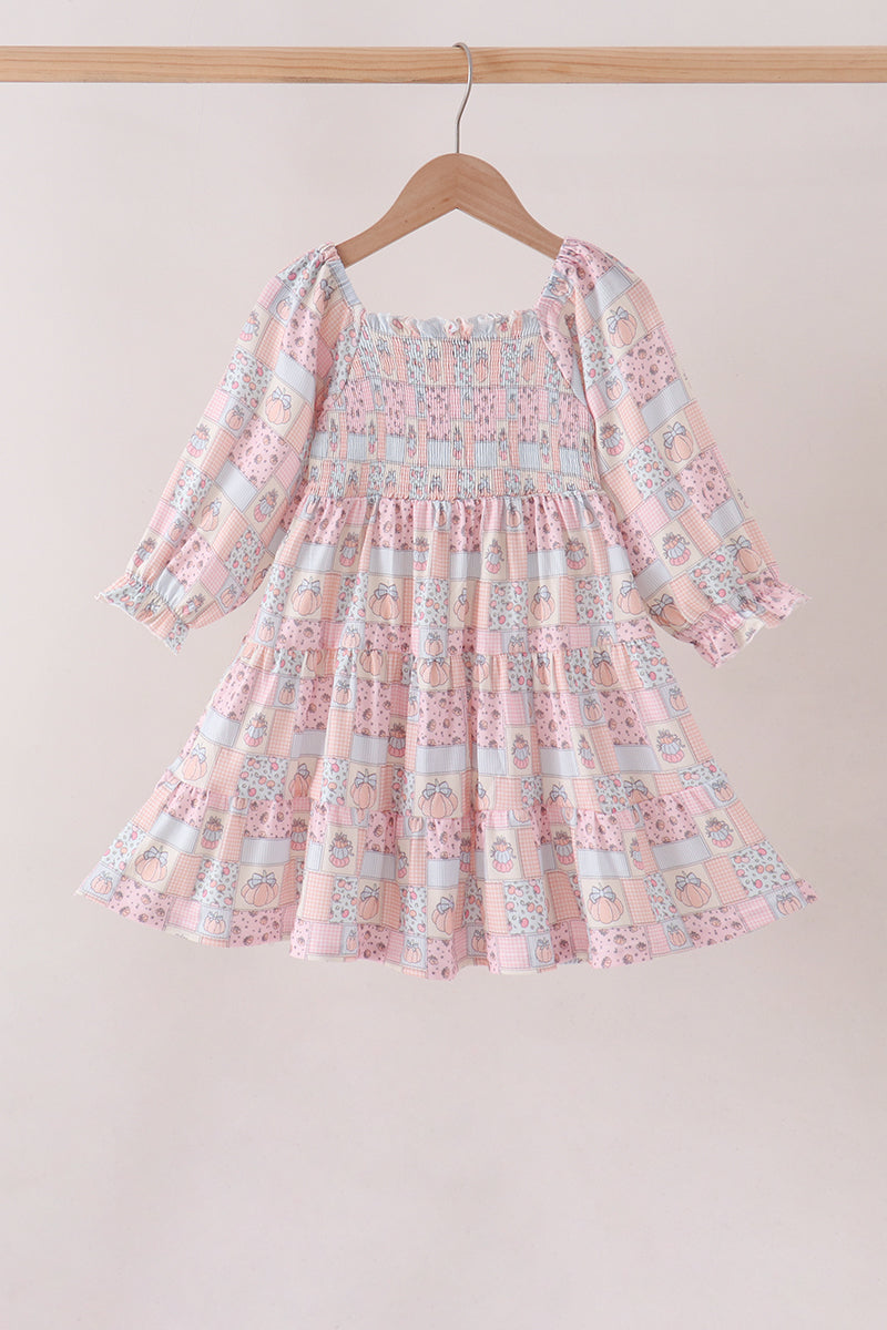 Pumpkin smocked mom&me dress