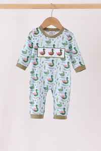 Mallard embroidery romper