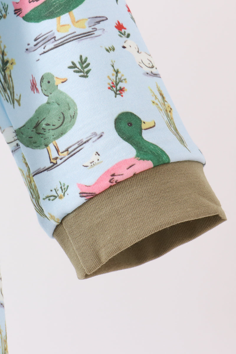Mallard embroidery romper