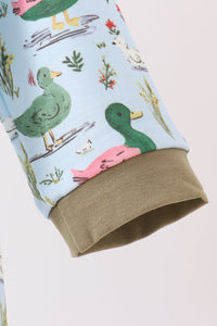 Mallard embroidery romper