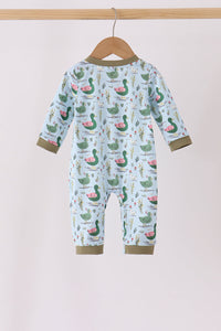 Mallard embroidery romper