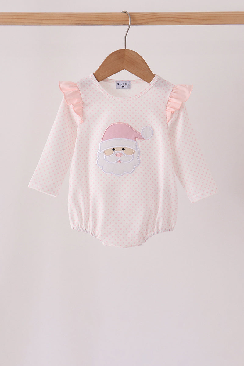 Santa claus dot applique ruffle bubble