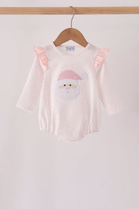 Santa claus dot applique ruffle bubble