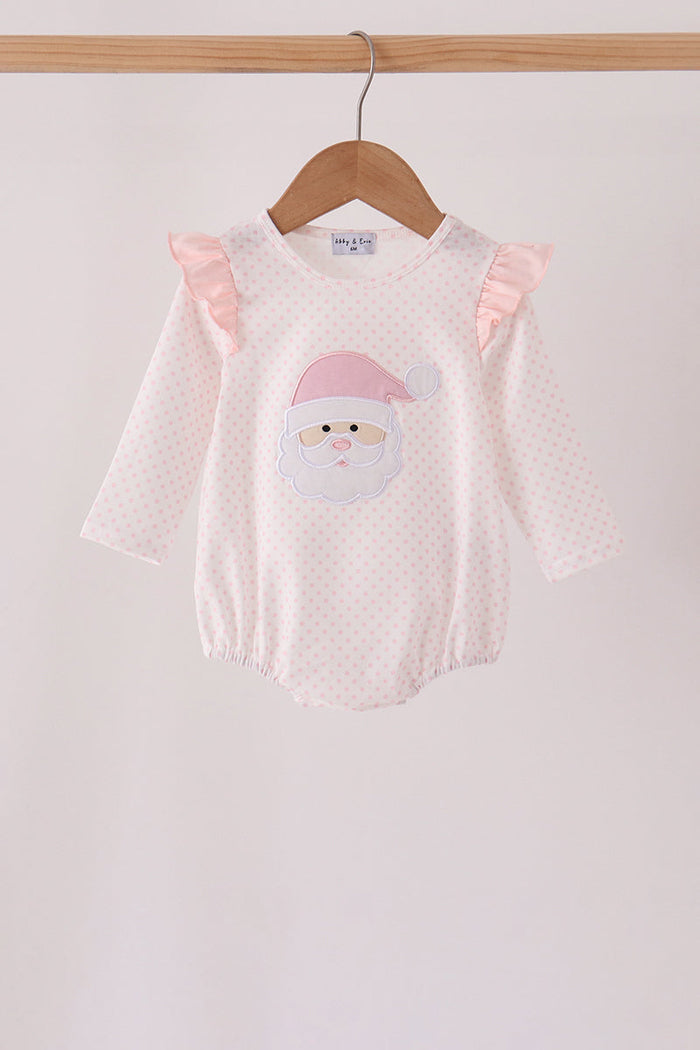 Santa claus dot applique ruffle bubble
