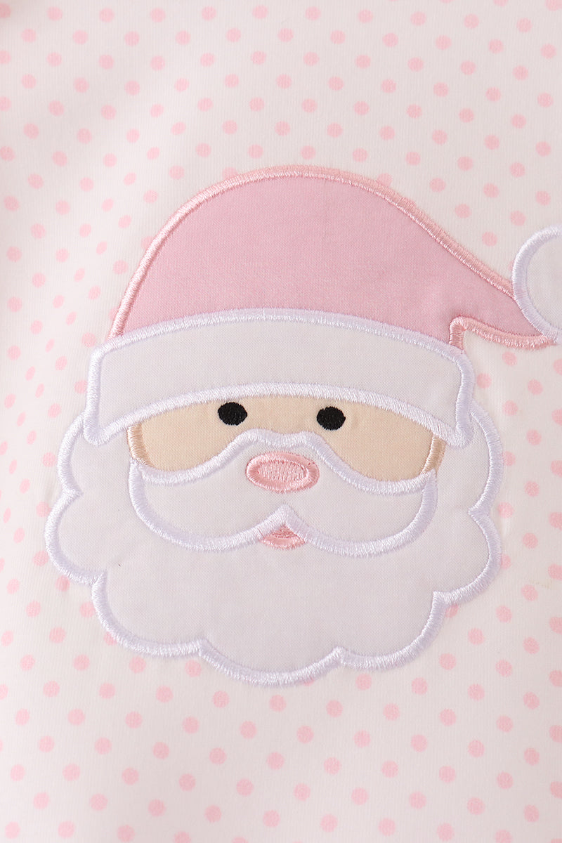 Santa claus dot applique ruffle bubble