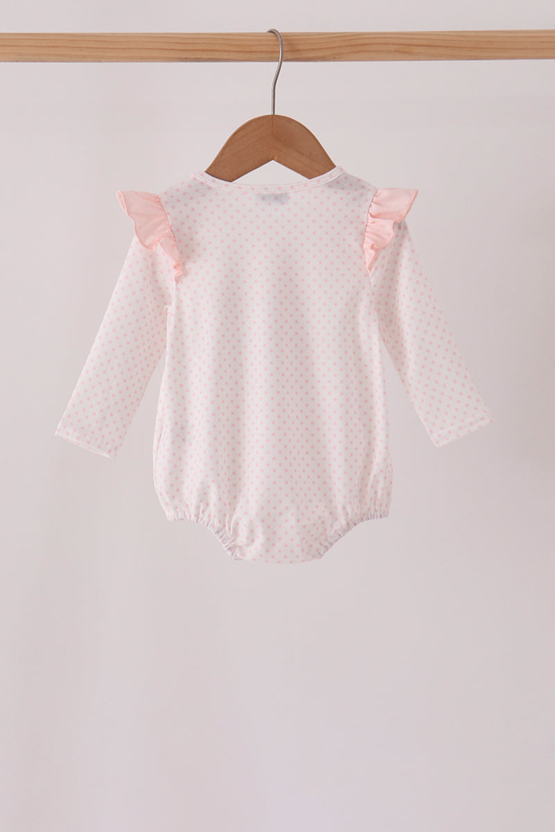 Santa claus dot applique ruffle bubble