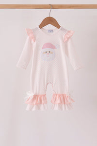 Santa claus dot applique ruffle romper