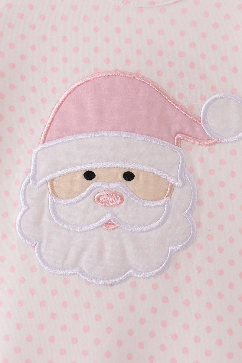 Santa claus dot applique ruffle romper