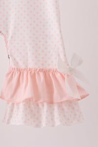 Santa claus dot applique ruffle romper