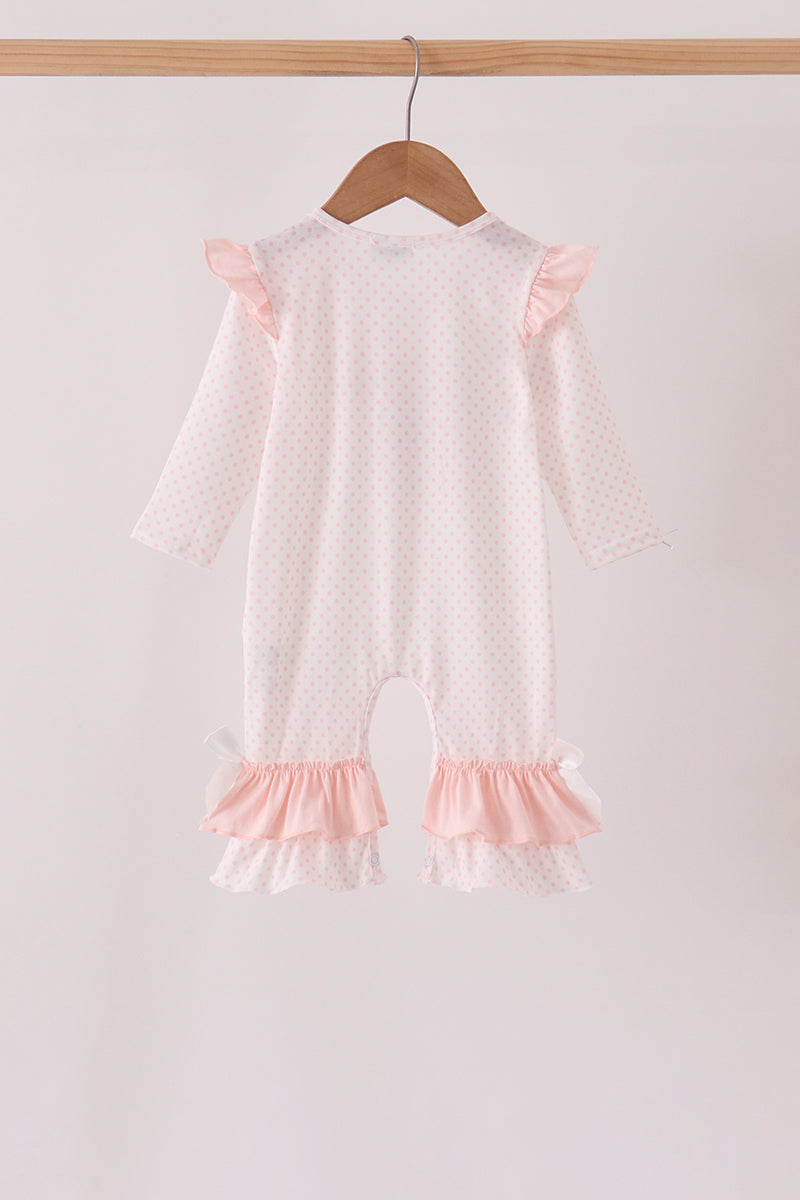 Santa claus dot applique ruffle romper