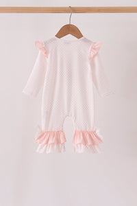 Santa claus dot applique ruffle romper