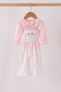 Santa claus dot applique ruffle 2pc set