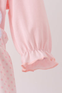 Santa claus dot applique ruffle 2pc set
