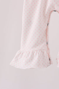 Santa claus dot applique ruffle 2pc set