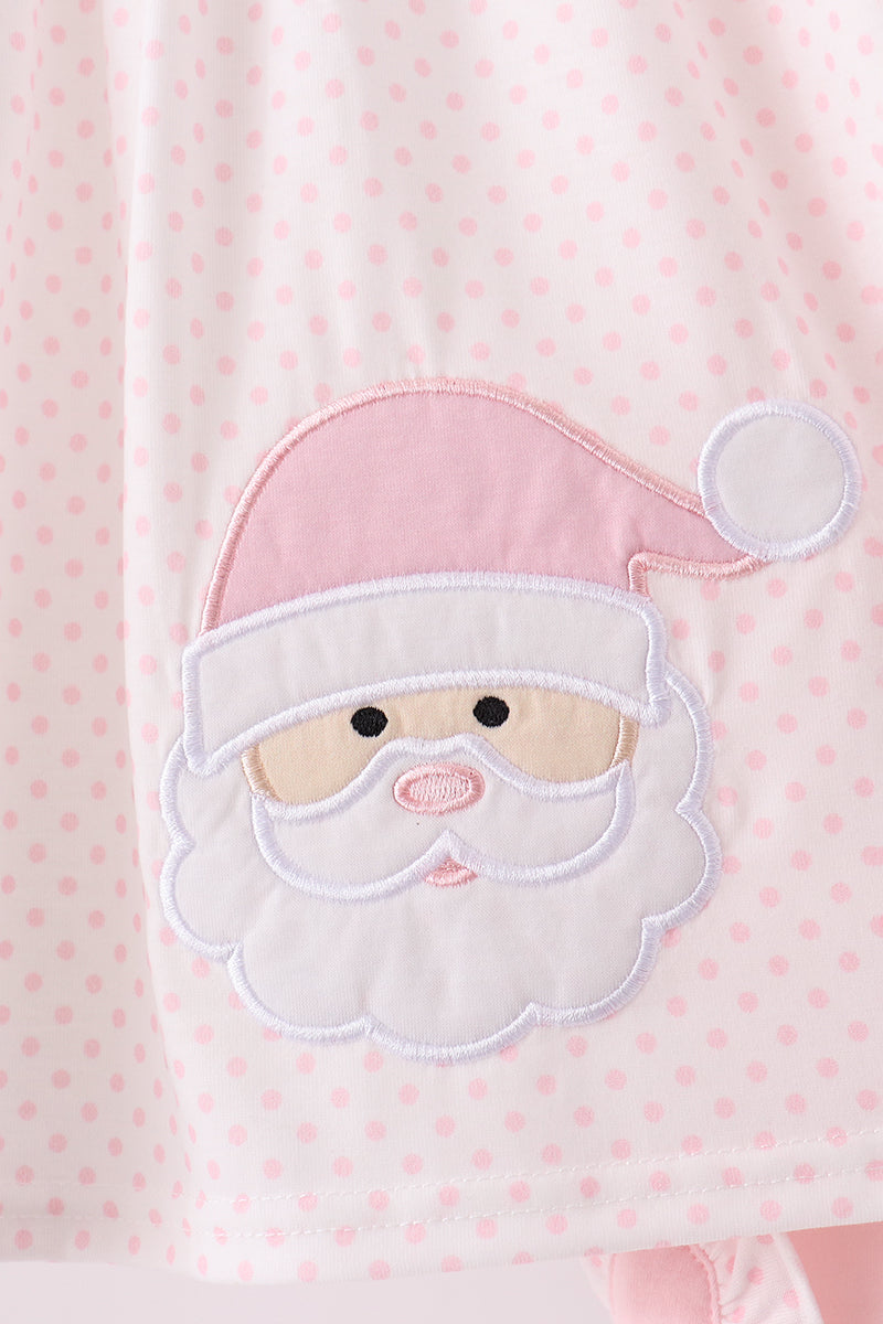 Santa claus dot applique ruffle pants set