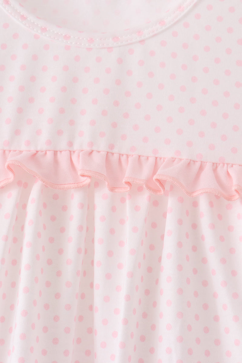 Santa claus dot applique ruffle pants set