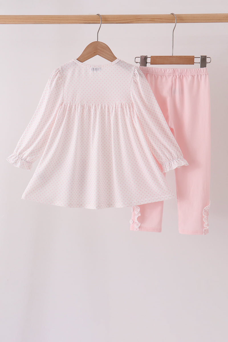 Santa claus dot applique ruffle pants set