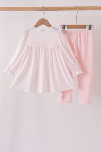 Santa claus dot applique ruffle pants set