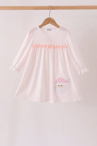 Santa claus dot applique ruffle dress